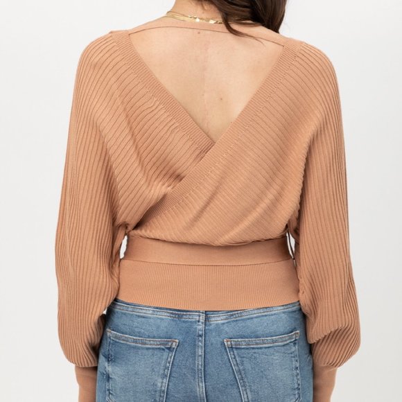 Light Clay Warp Knit Sweater - Picture 3 of 6